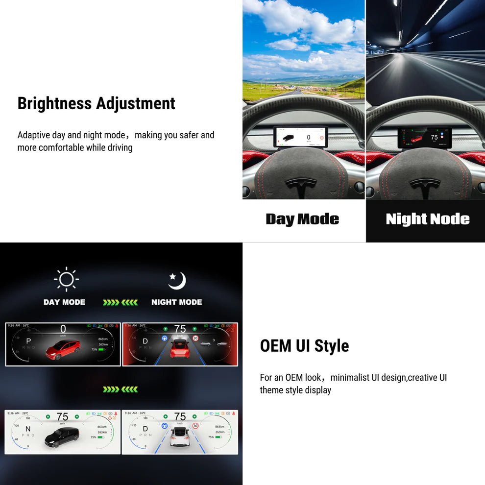 6.2'' Tesla Dashboard Screen Display for Model 3 Highland / Model Y - acetesla