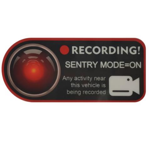Anti-theft warning sentry mode clings (4pcs) for Tesla - acetesla