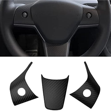 Carbon Fiber Steering Wheel Cover for Tesla Model 3 / Y