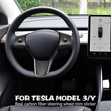 Carbon Fiber Steering Wheel Cover for Tesla Model 3 / Y