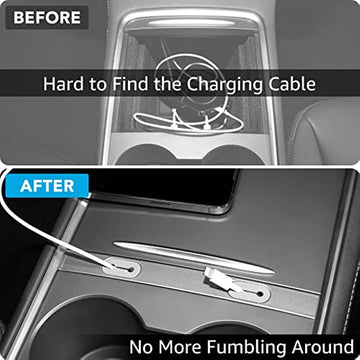 Center Console USB Charging Cable Organizer for Model 3 / Y