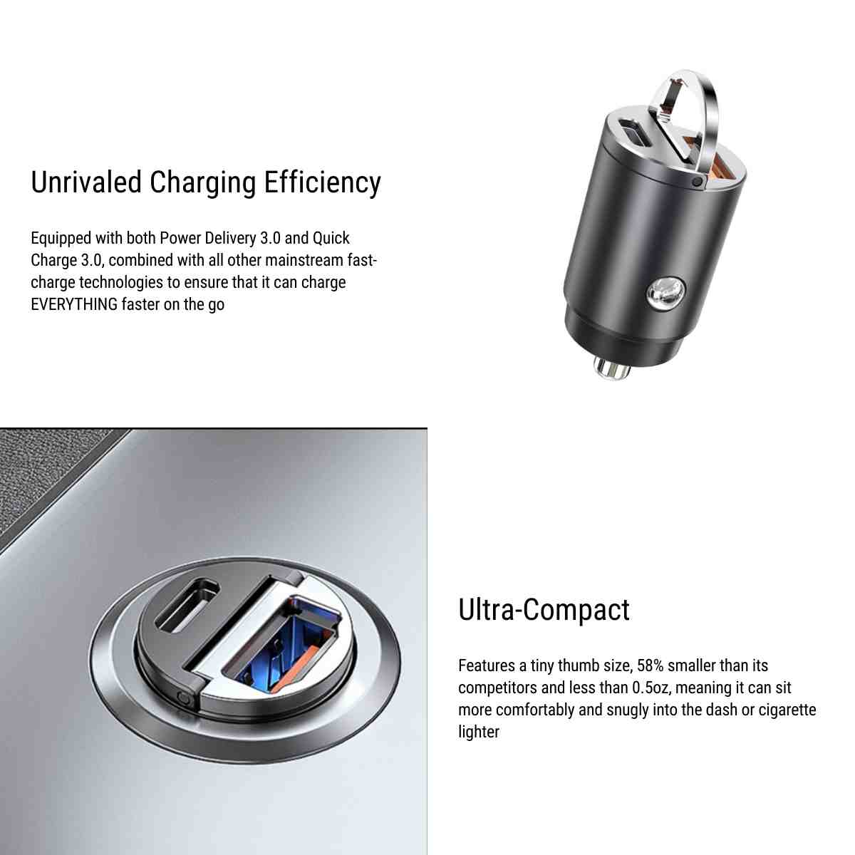 Fast USB Car Charger Adapter  for Tesla Model Y/3/S/X - acetesla