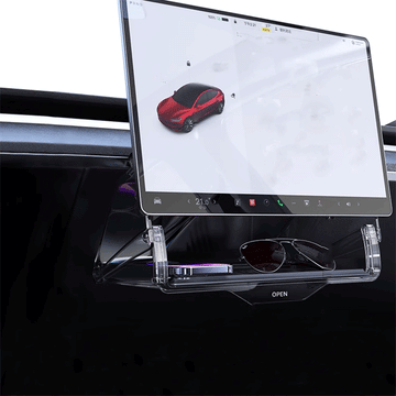 Folding Under Central Control Screen Storage Organizer for Tesla Model Y Model 3