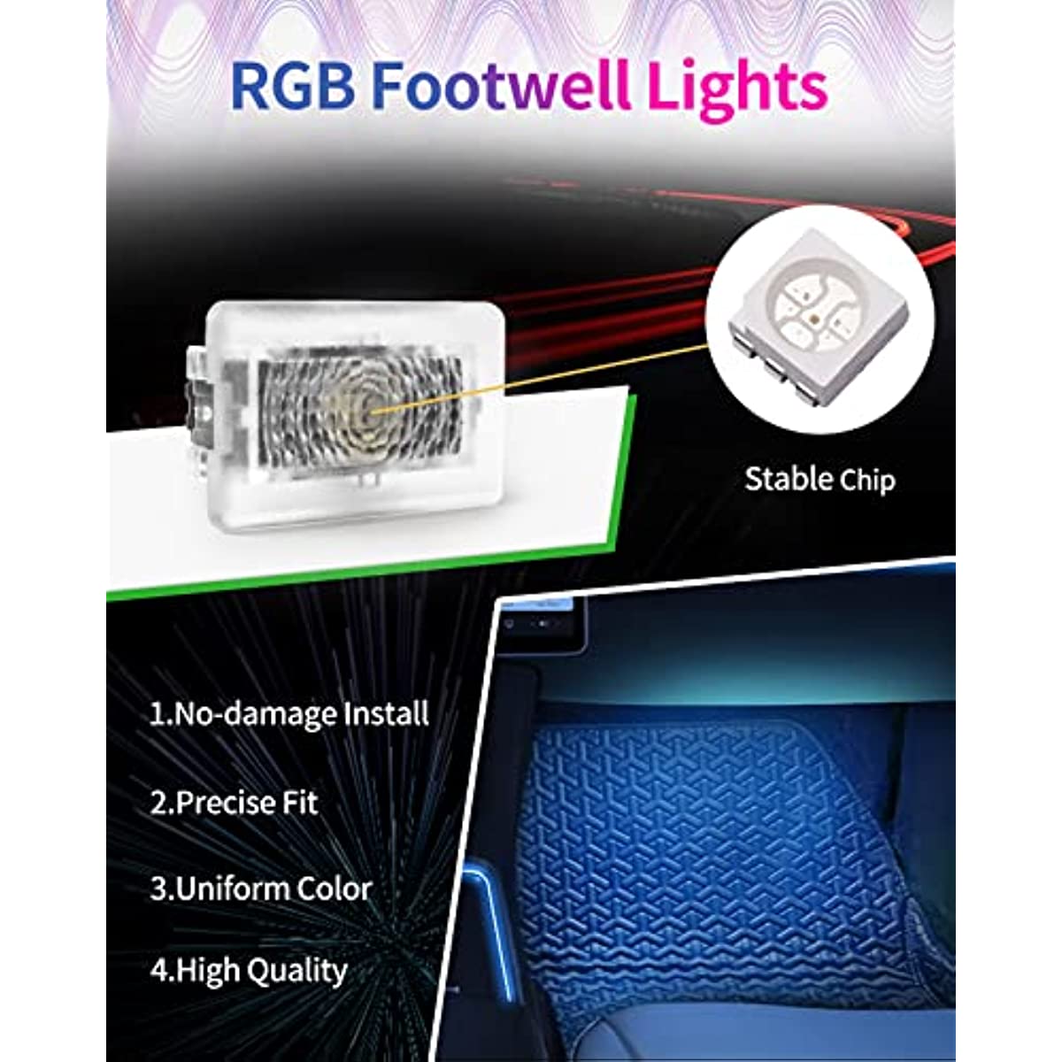 Interior RGB LED Neon Lights 2021-2023 for Tesla Model 3 / Y - acetesla