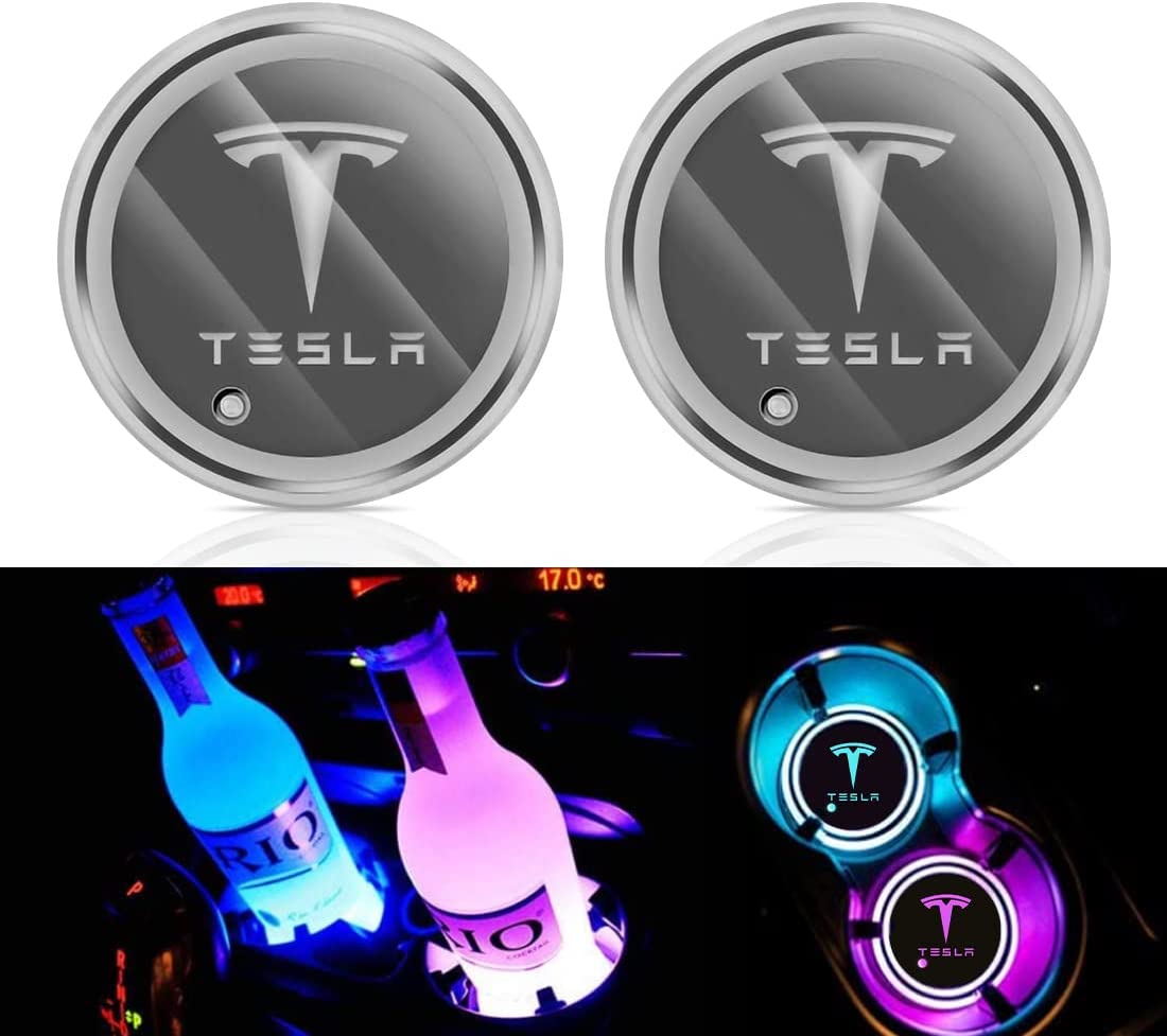 LED Cup Holder Lights for Tesla Model 3/Y/S/X 2PCS - acetesla