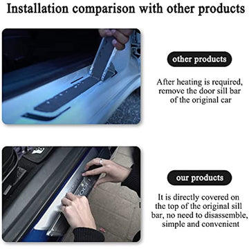 LED Illuminated Door Sill Protector Front & Rear for Tesla Model Y / 3