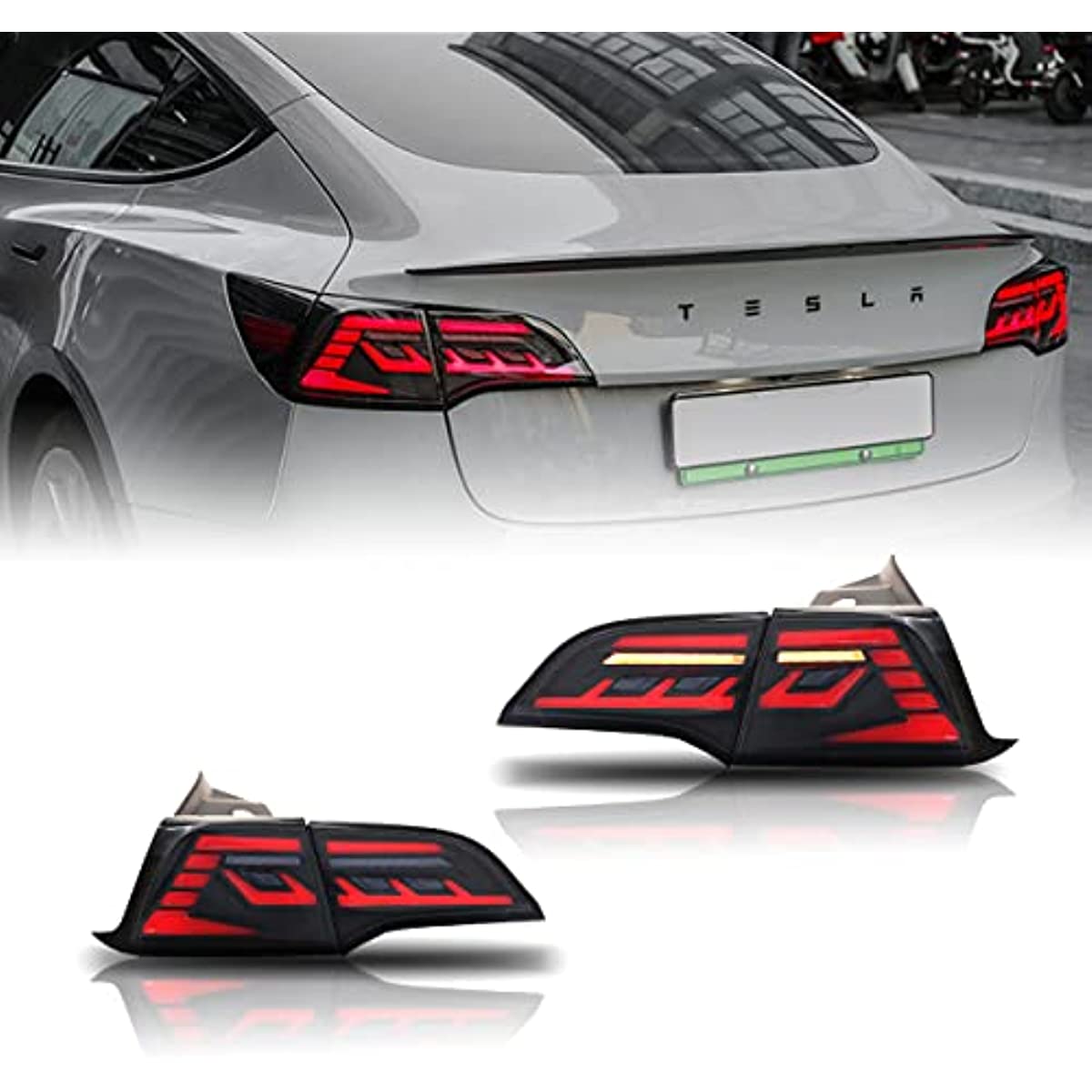 Plug-and-Play LED Tail Light Assembly For Tesla Model 3 (2017-2023) – Outer Rear Left Or Right, Black Housing