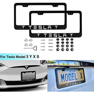 License Plate Frame Fit for Tesla Model 3/Y/S/X 2Pack US