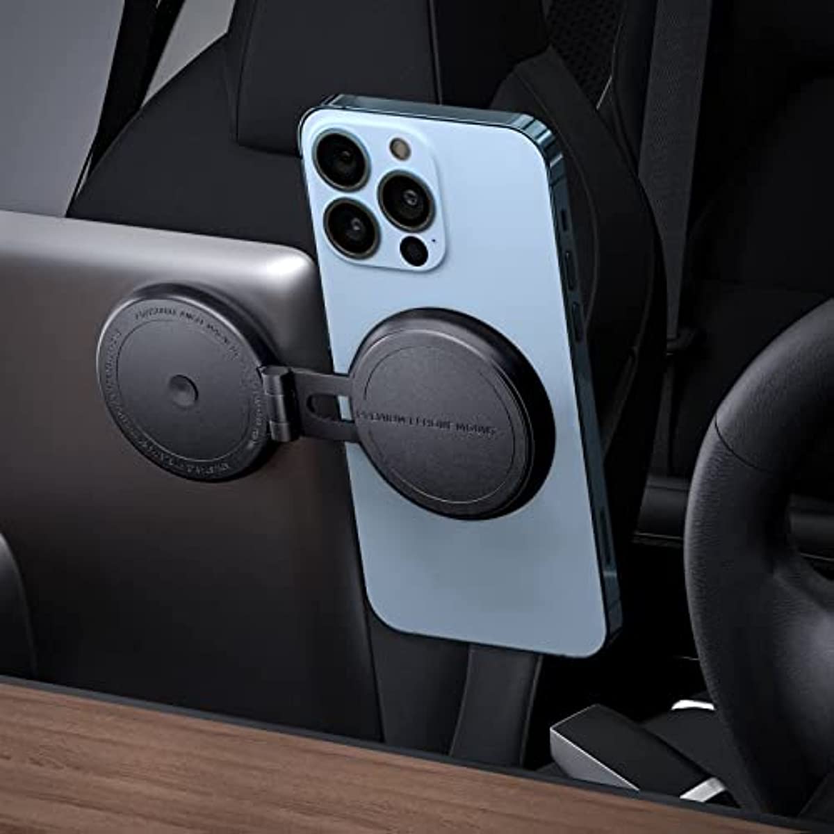 Tesla Phone Mount - Magnetic MagSafe Holder For Model 3/Y/S/X/Cybertruck | Strong N52 Magnets, 360° Adjustable, Clip-On No Adhesive