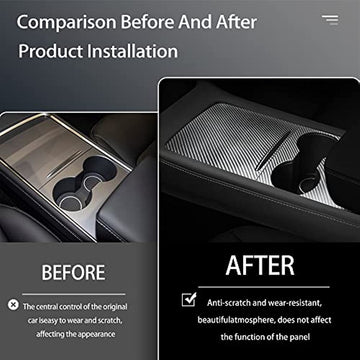 Real Carbon Fiber Console Cover for Tesla Model 3 Model Y 2021-2023