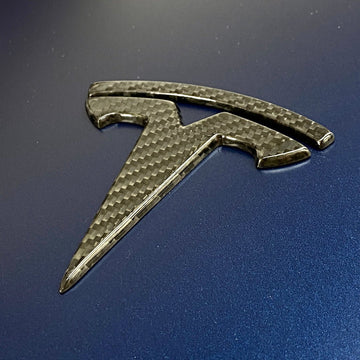 Real Carbon Fiber T Logo Front & Rear for Model Y / 3 Highland