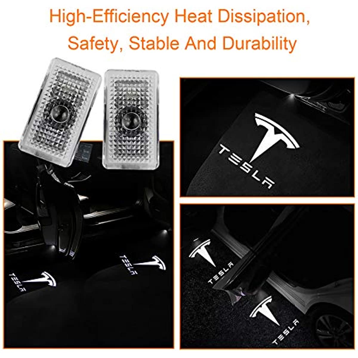 "T" Logo LED Puddle Lights for Tesla Model 3 / Y / S / X - acetesla