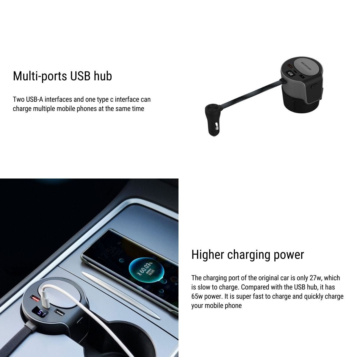 USB hub adapter for Tesla Model 3/Y 2021-2023 - acetesla