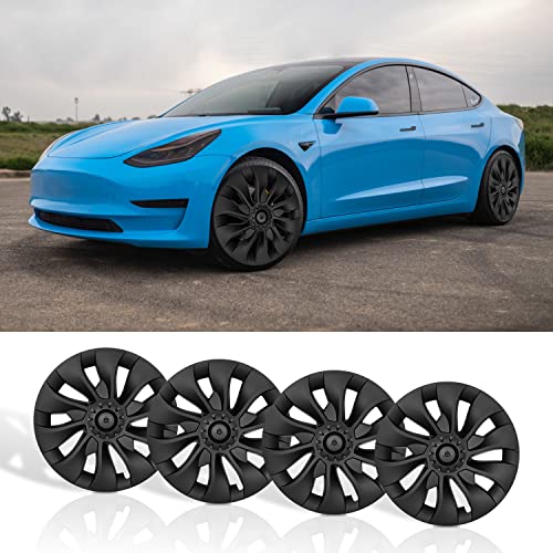 Wheel Cover for Model 3 18 Inch / for Tesla Model Y 19 Matte Black - acetesla