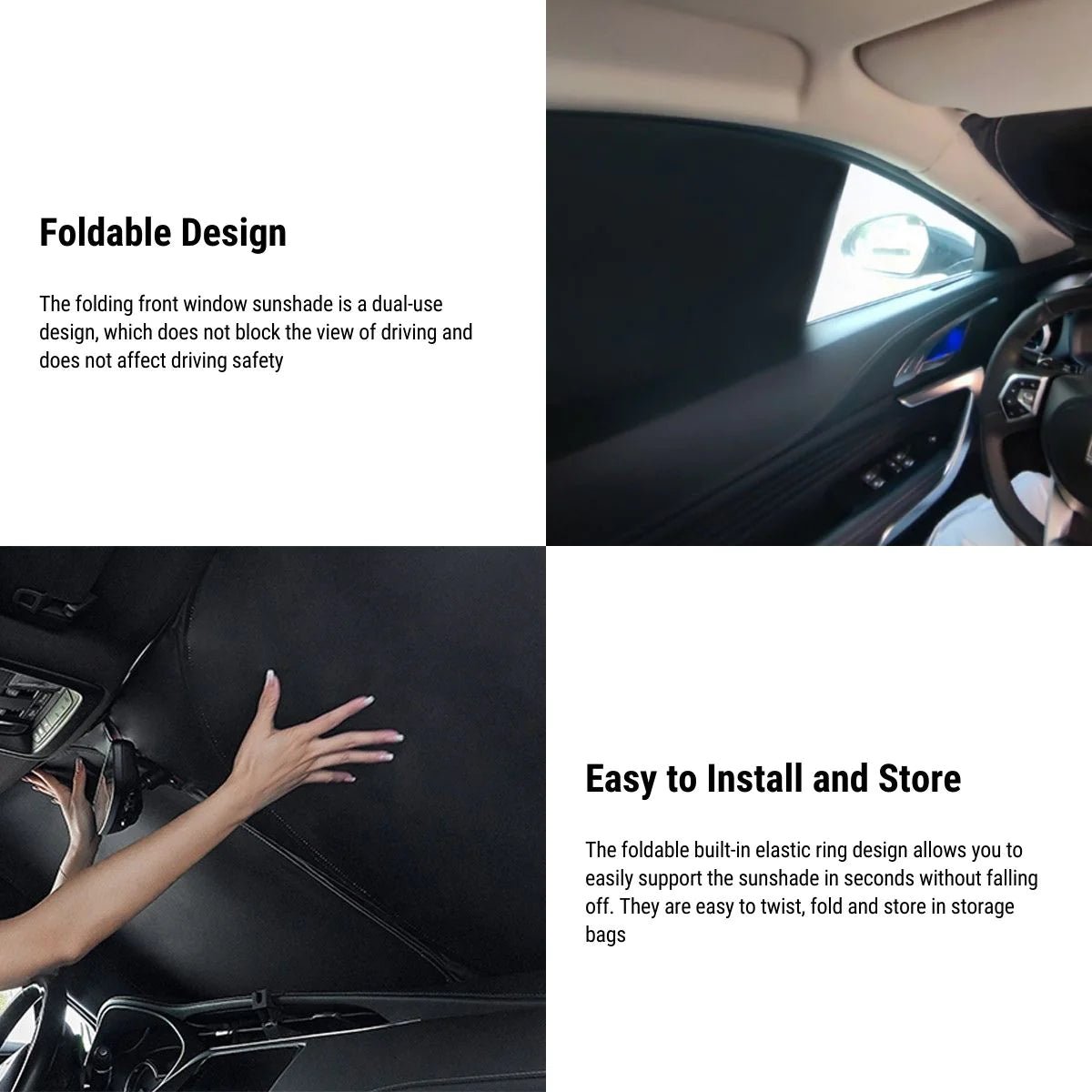 Window Sunshade Covers with UV Blocking for Tesla Model S 2016-2024 8pcs Set - acetesla