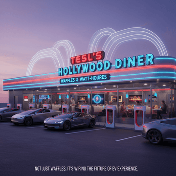 Tesla's Hollywood Diner: Not Just Waffles, It's Wiring the Future of EV Experience - acetesla