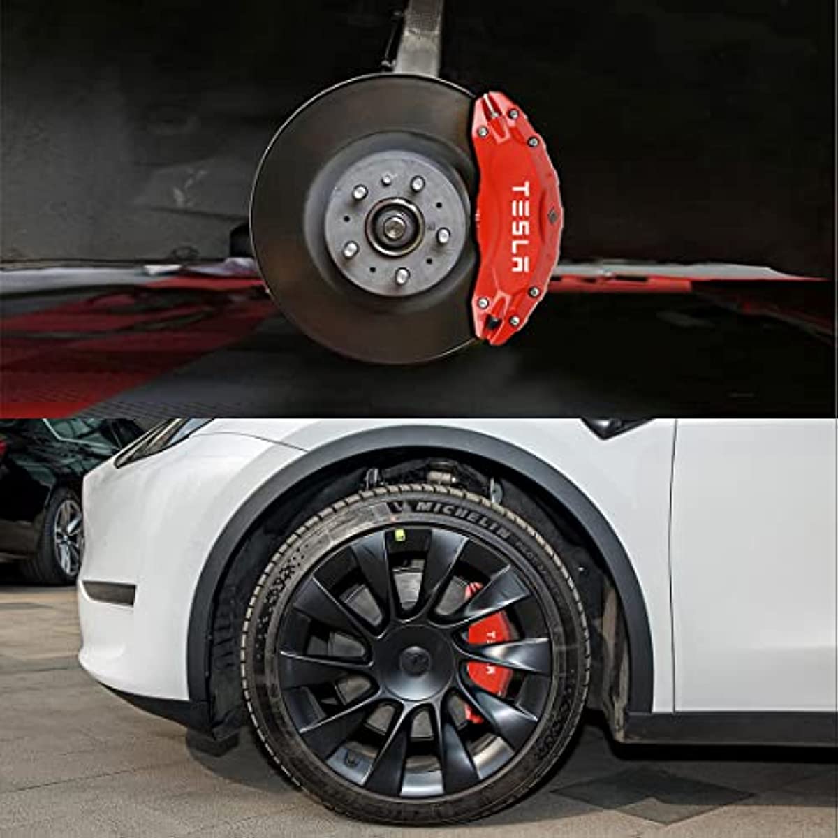 Red Aluminum Brake Caliper Covers For Tesla Model S/X – 2018-2021 – Front & Rear Set