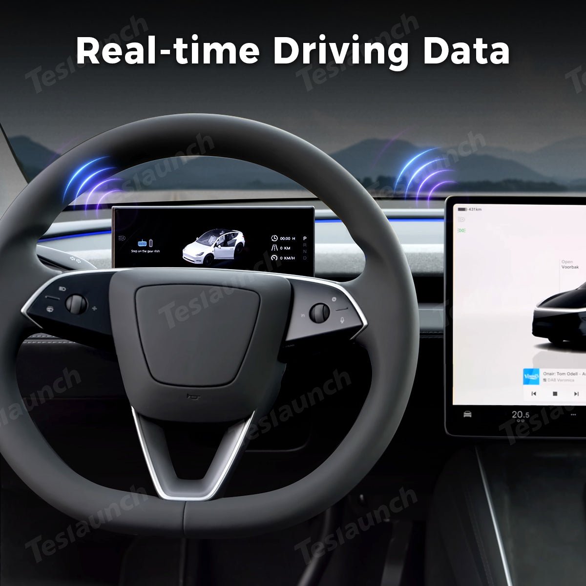 Tesla Model 3 Y Wireless CarPlay Android Auto HUD - 8.9 Inch