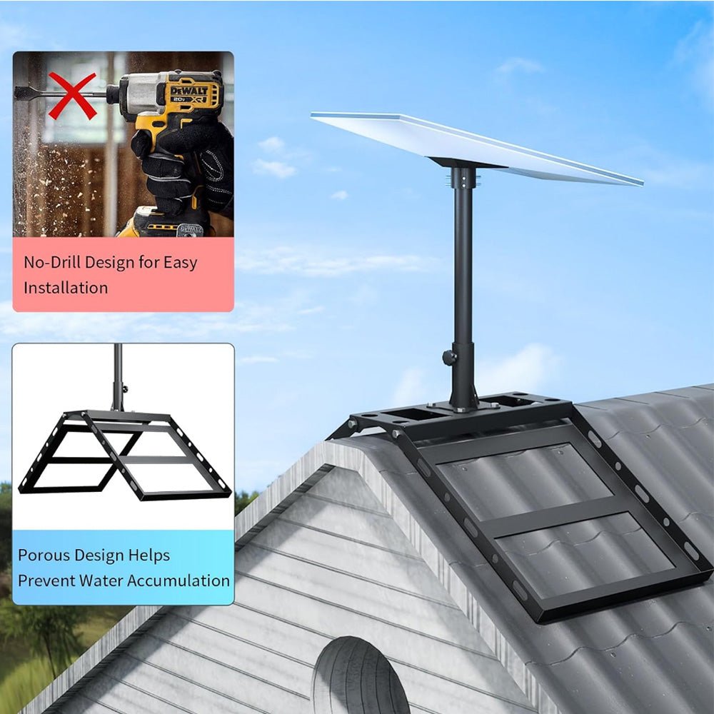 Adjustable Roof Ridge Mount Kit for Starlink Gen 3 Satellite Dish - acetesla