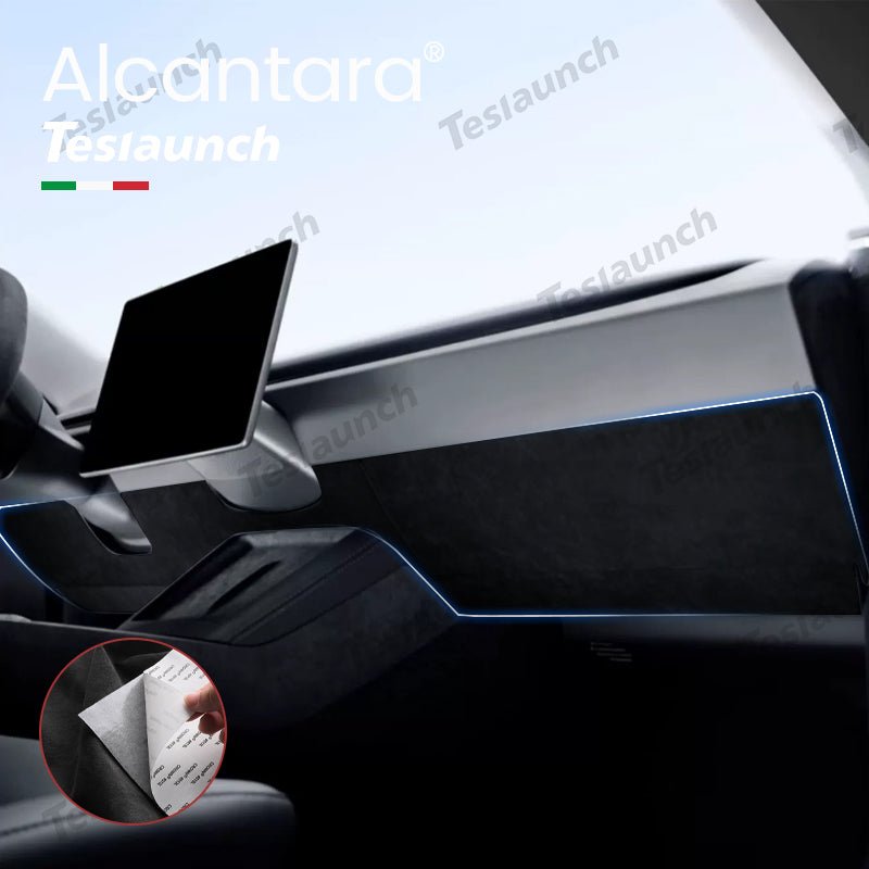 Alcantara Anti - kick Stickers Under the Dashboard For 2024 Model 3 Highland - acetesla