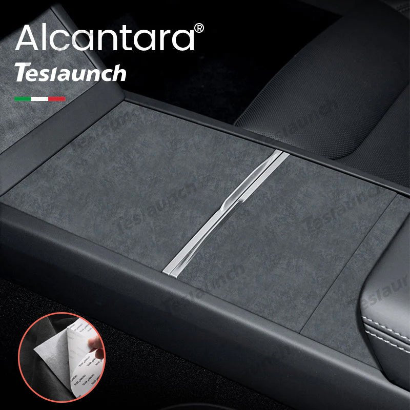 Alcantara Center Console Sticker Cover for Tesla Model Y Juniper 2025+ - acetesla