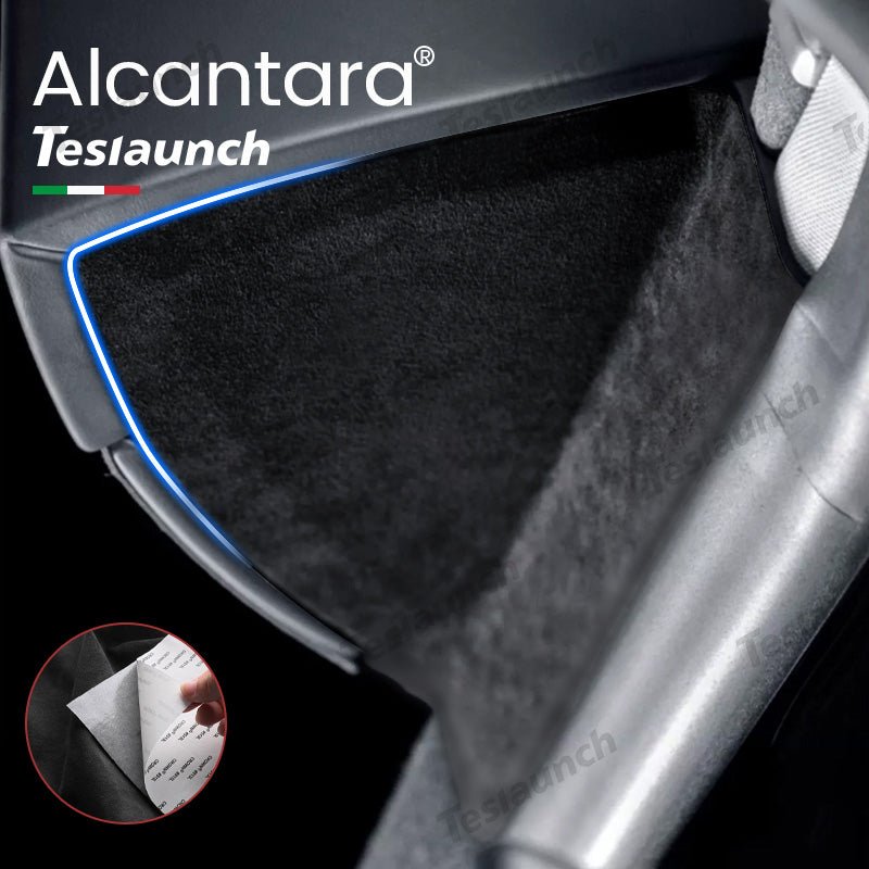Alcantara Dashboard Sides Triangular Stickers 2 PCS For 2024 Model 3 Highland - acetesla