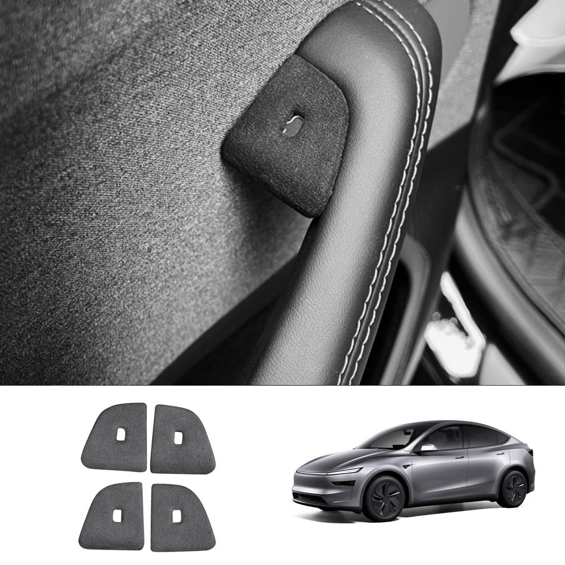 Alcantara Door Button Switch Cover for Tesla Model Y Juniper 2025+ (4 Pcs) - acetesla