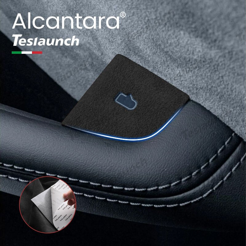 Alcantara Door Button Switch Cover Sticker 4 PCS For 2024 Model 3 Highland - acetesla