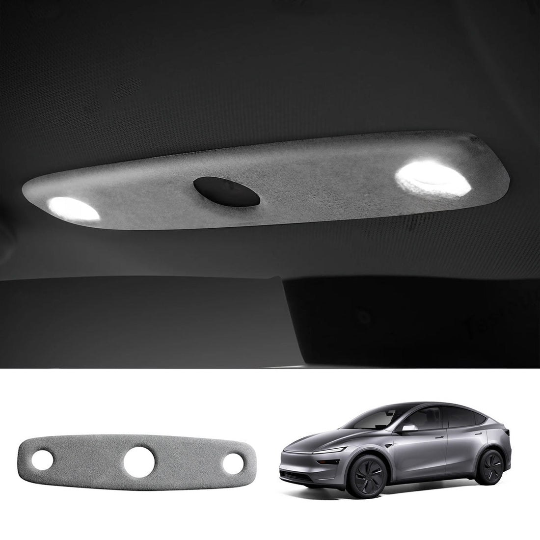 Alcantara Front Reading Light Cover for Tesla Model Y Juniper 2025+ - acetesla