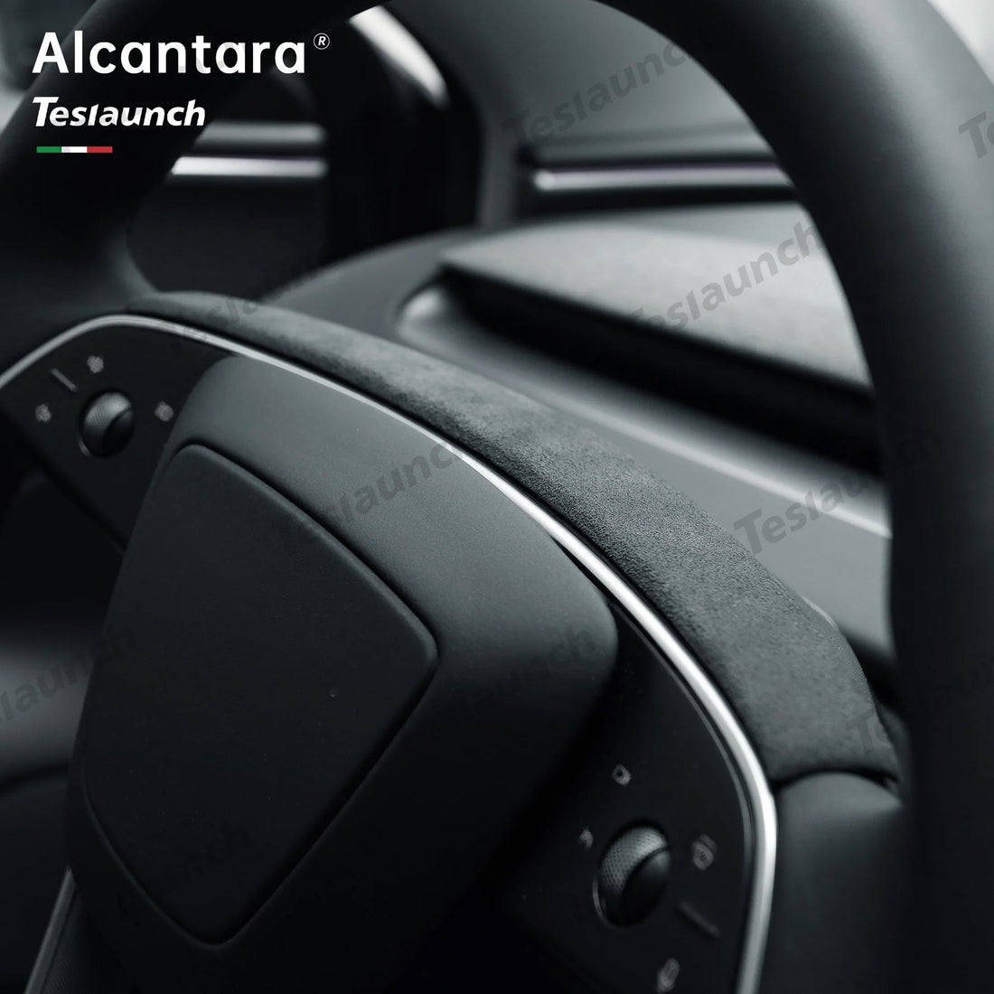 Alcantara Steering Wheel Strip Cover for Tesla Model Y Juniper 2025+ - acetesla