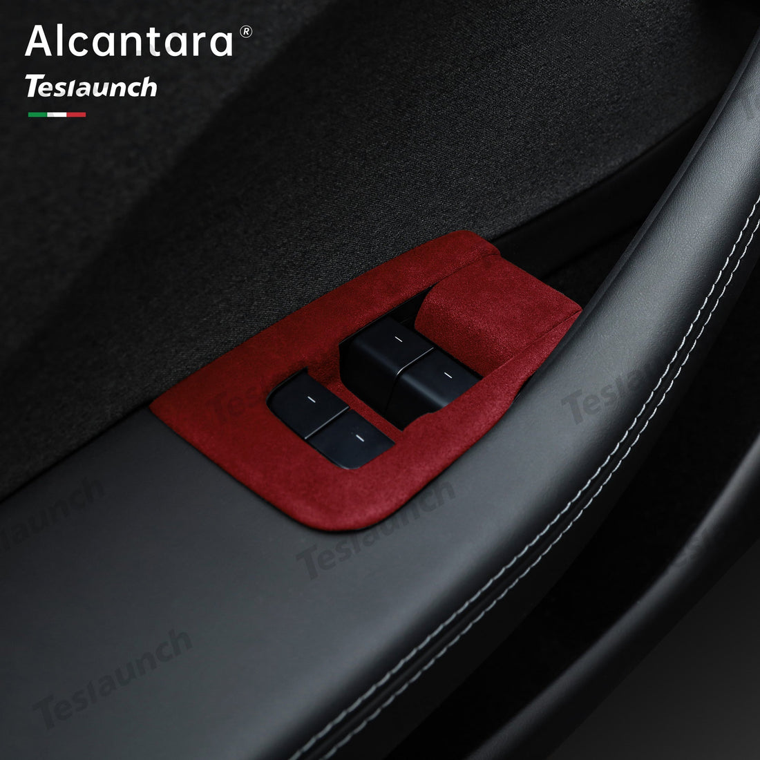 Alcantara Window Switch Button Cover 6 PCS For 2024 Model 3 Highland - acetesla
