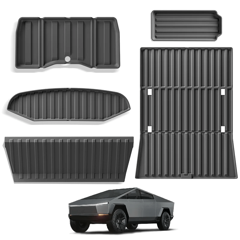 All Weather TPE Floor Mats Cargo Liners Set for Tesla Cybertruck - acetesla