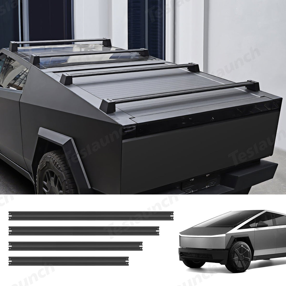 Aluminum Roof Rack Cargo Crossbars for Tesla Cybertruck (Set of 4) - acetesla