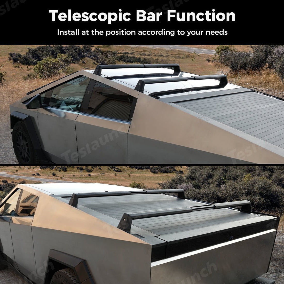 Aluminum Telescopic Roof Rack Crossbars for Cybertruck (Set of 2) - acetesla