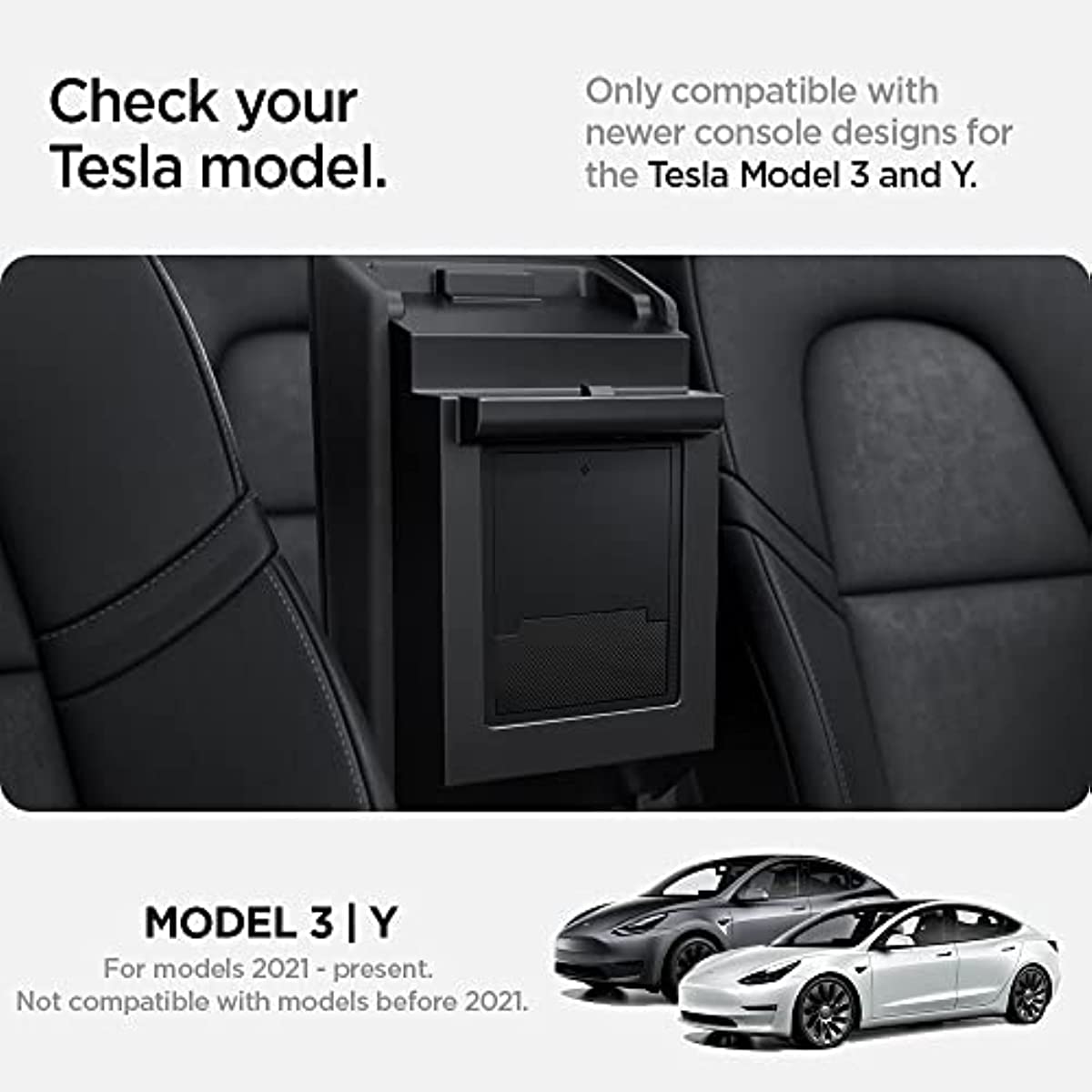 Tesla Storage Rack Tesla Model 3/Y Hidden Armrest Storage Box | Carbon Fiber