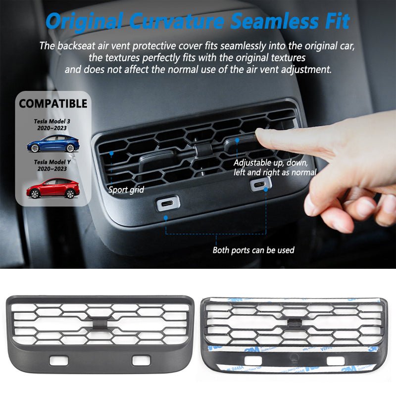 Backseat Air Vents Cover for Tesla Model 3/Y - acetesla