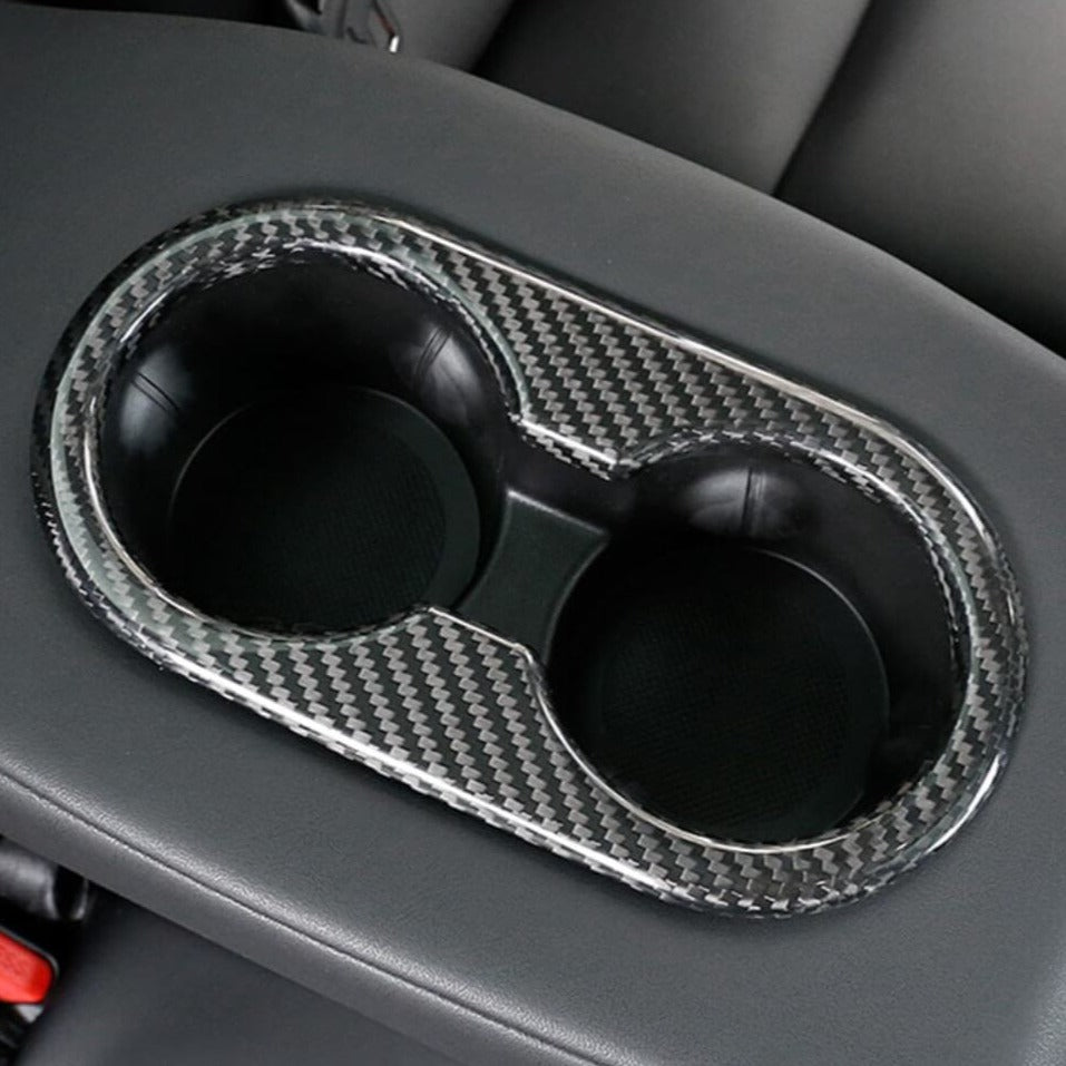 Backseat Cup Holder for Tesla Model 3 Model Y - Carbon Fiber Interior Mods - acetesla