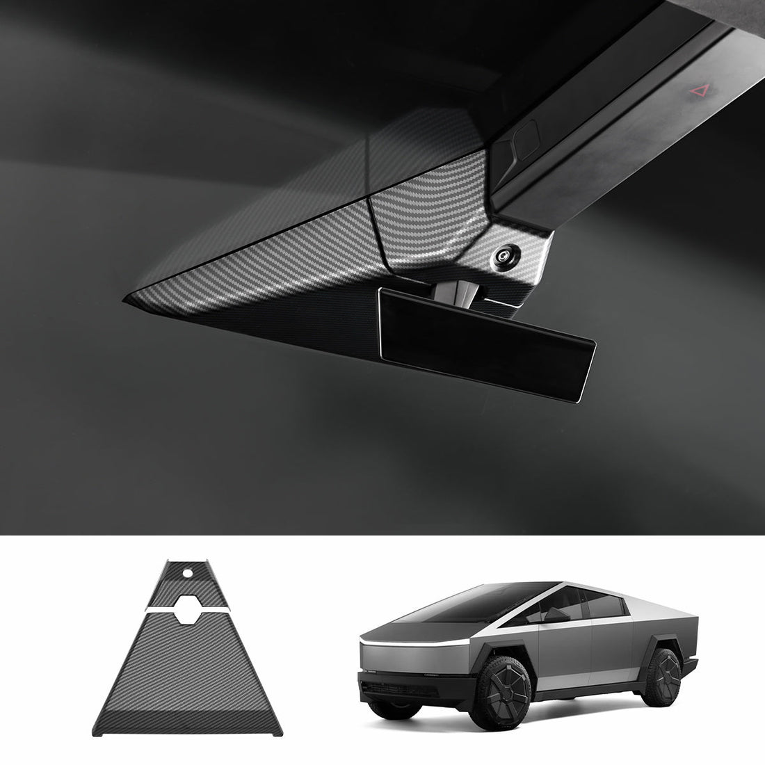 Cabin Camera Trim Cover (Carbon Fiber Pattern ABS) for Cybertruck - acetesla