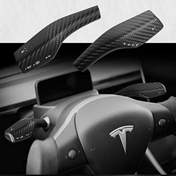 Kohlefaser-Schalthebelabdeckung für Tesla Model Y / 3, 2 Stück