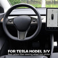 Carbon Fiber Steering Wheel Cover for Tesla Model 3 / Y - acetesla