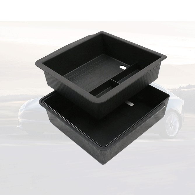 Center Armrest Storage Box Double-Layered for Tesla Model 3 Highland - acetesla