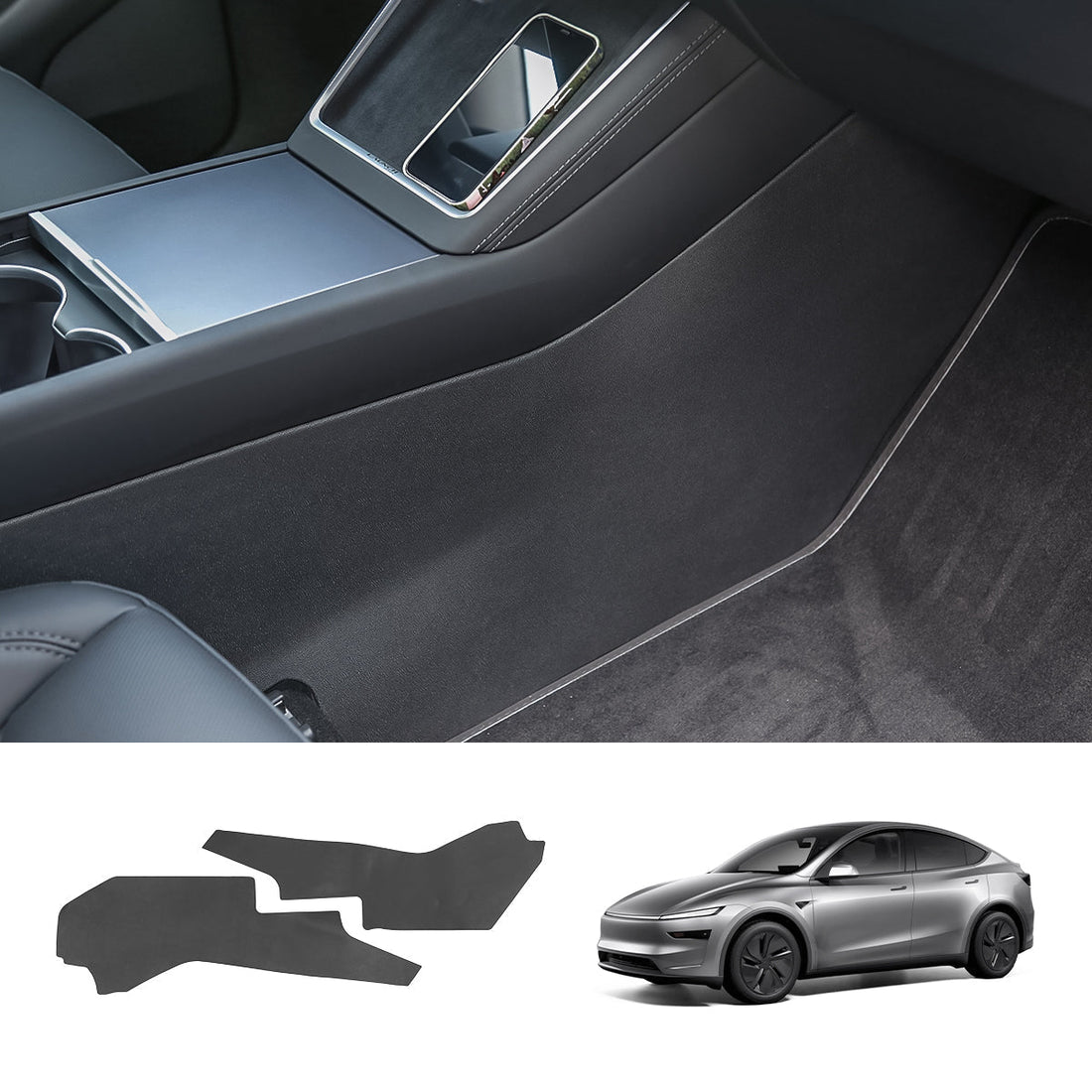 Center Console Side Anti - Kick Mats for Tesla Model Y Juniper 2025+ - acetesla