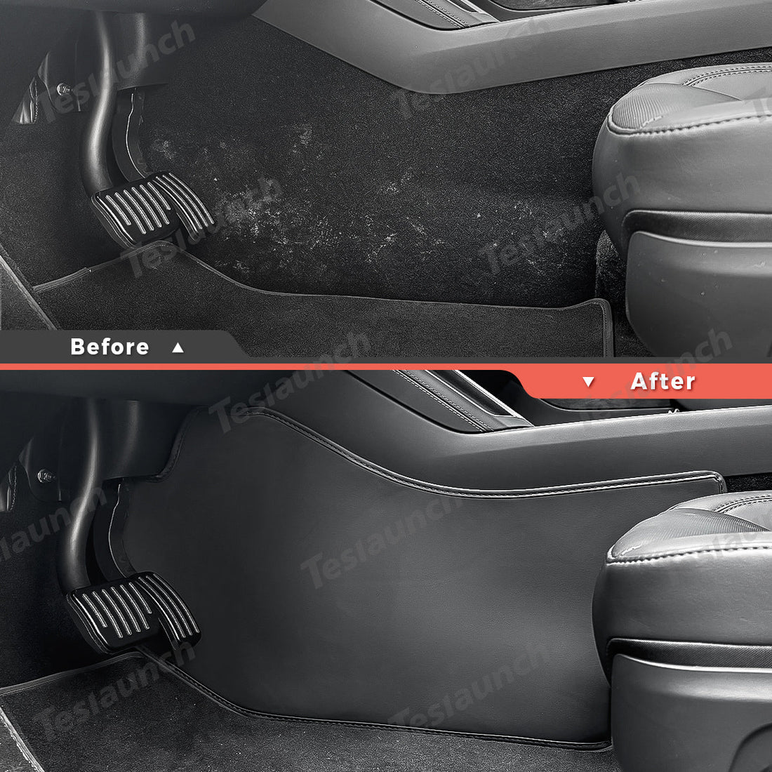 Center Console Side Kick Protectors – Leather Covers for Tesla Model Y Juniper 2025+ - acetesla