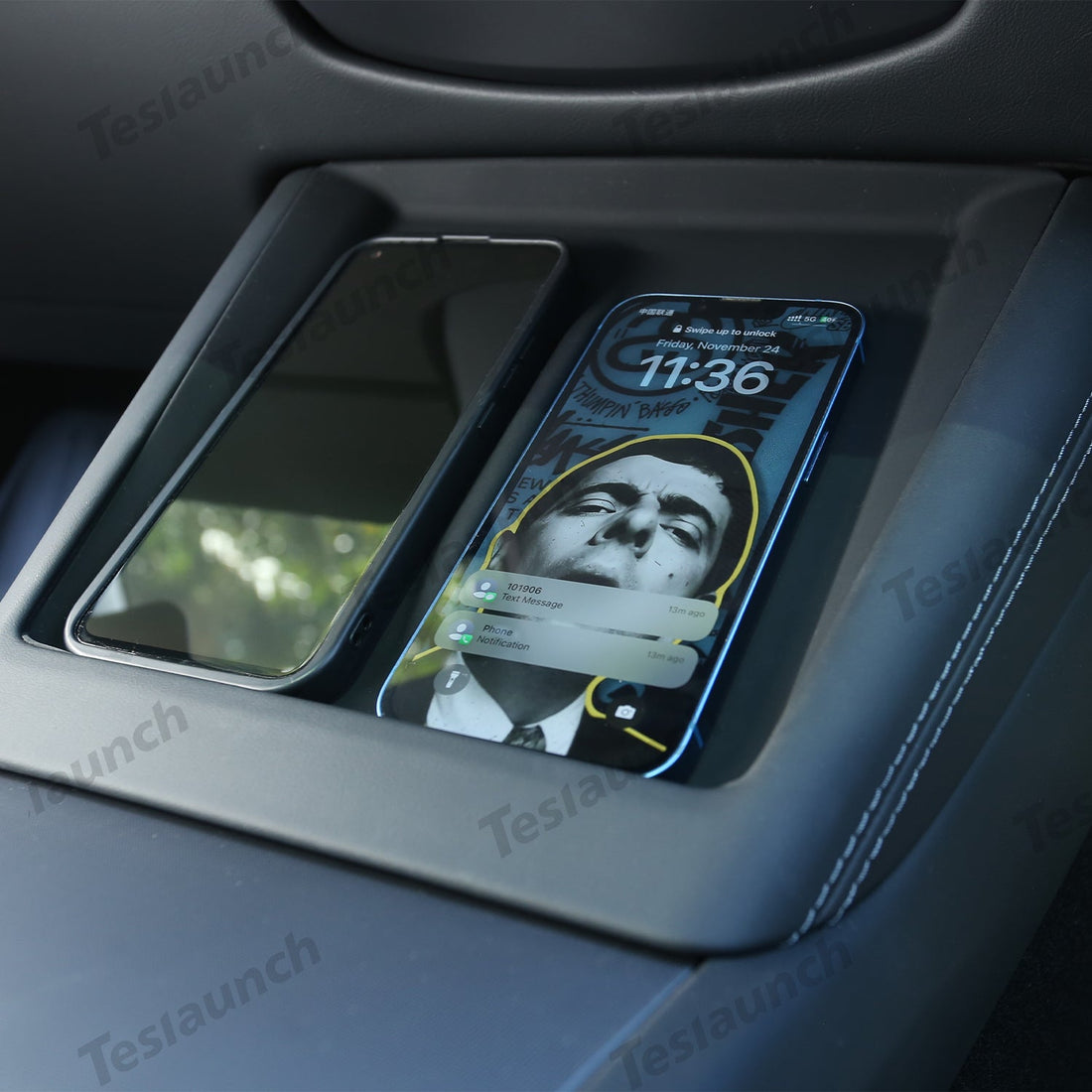 Center Control Silicone Pad Wireless Charging Anti - Slip Protective Mat for Tesla Model Y Juniper 2025+ - acetesla
