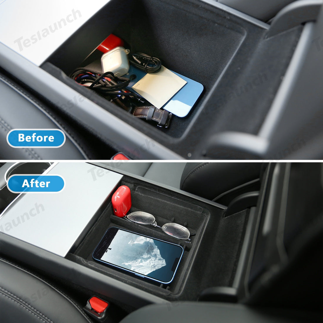 Center Front Storage Box for Tesla Model Y Juniper 2025+ - acetesla