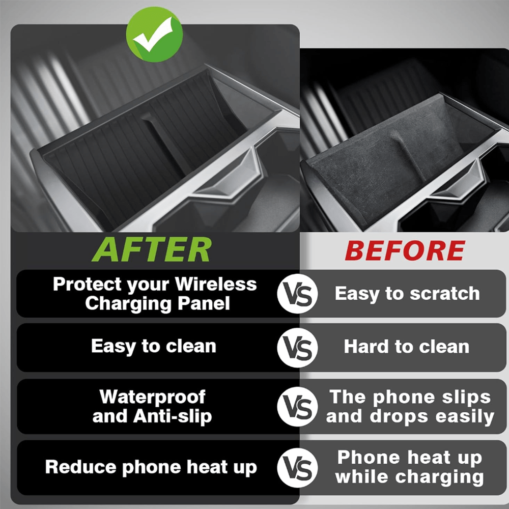 Central Console Wireless Charging Anti - Slip Silicone Pad for Cybertruck - acetesla