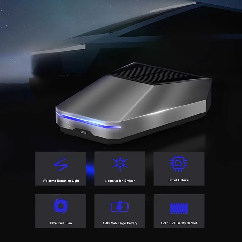 Cybertruck Style High - End Smart Car Aromatherapy Diffuser - Fits All Cars - acetesla