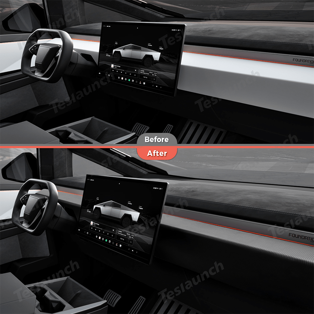 Dashboard Cover (Carbon Fiber Pattern ABS) for Cybertruck (2 PCS) - acetesla