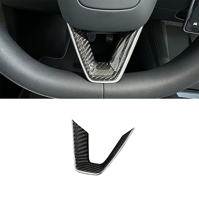 Dry Carbon Fibre Steering Wheel V-Cover for Tesla Model 3 Highland - acetesla