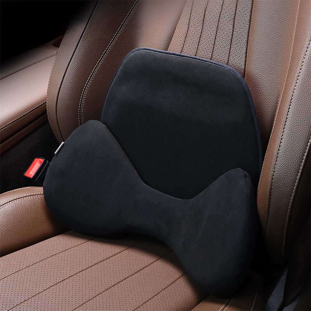 Ergonomic All Weather Alcantara Lumbar Support Pillow - Fits All Cars - acetesla